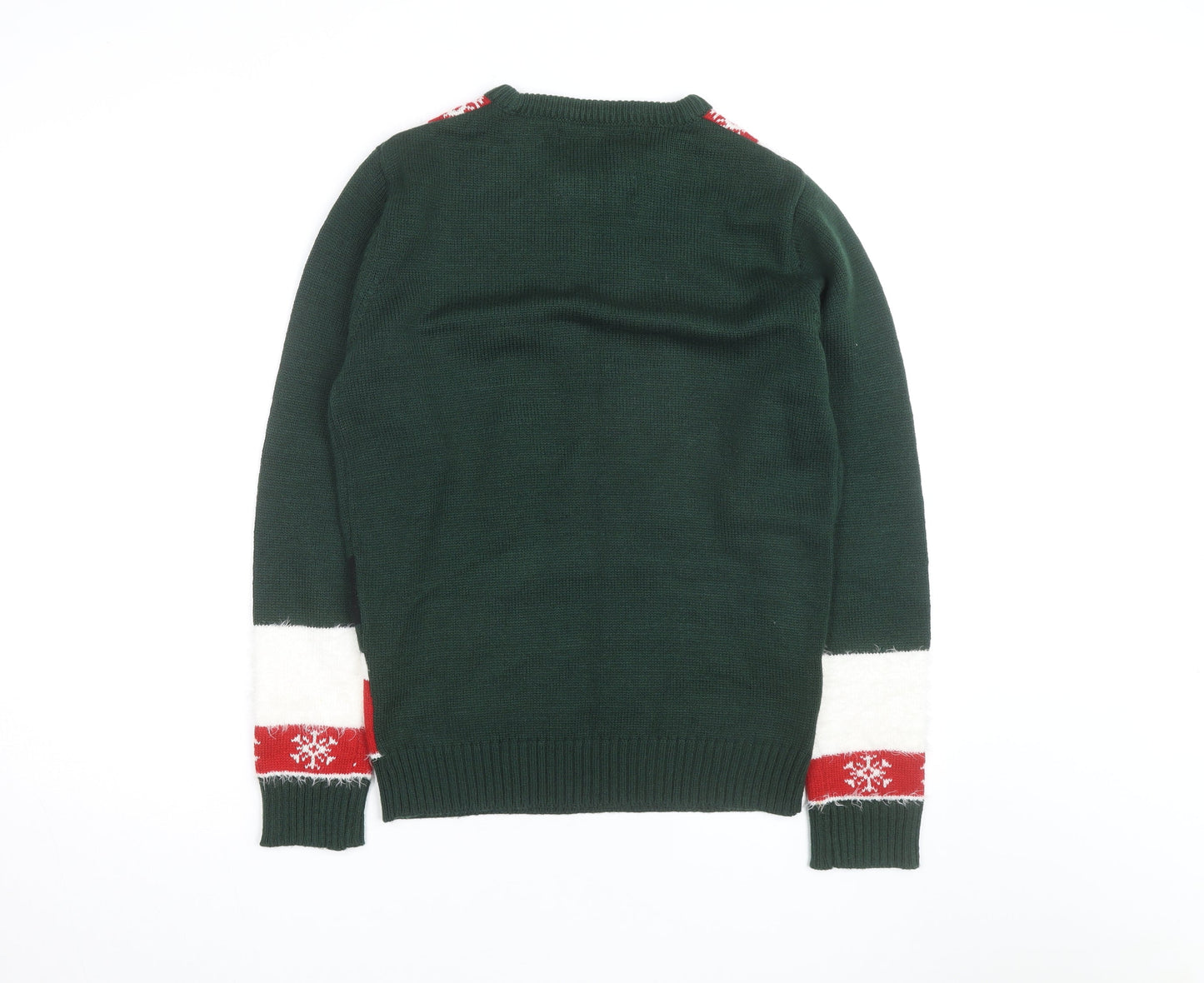 Merry Christmas Men's Green Elf Pullover Jumper Size S Winter Knit