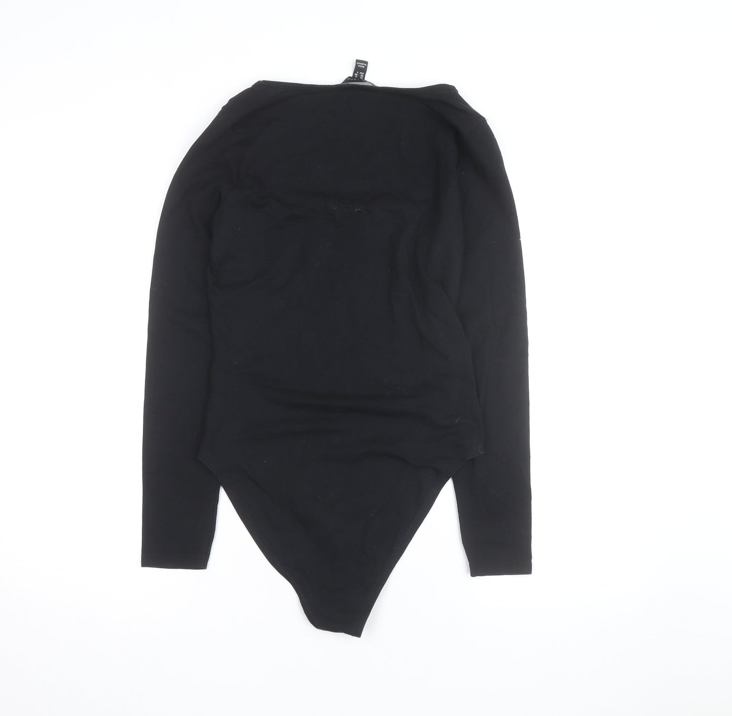 New Look Women’s Black Long Sleeve Square Neck Bodysuit Size 12