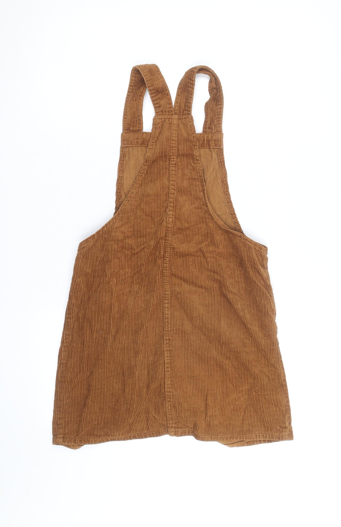 Denim Co Women Brown Corduroy Button Dungaree Dress Size 8