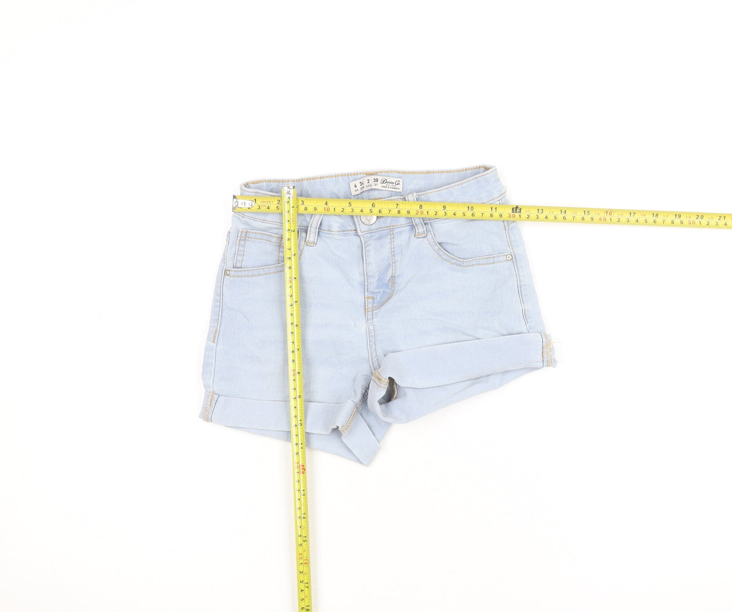 Denim Co. Women's Blue Size 6 Cut-Off Denim Shorts