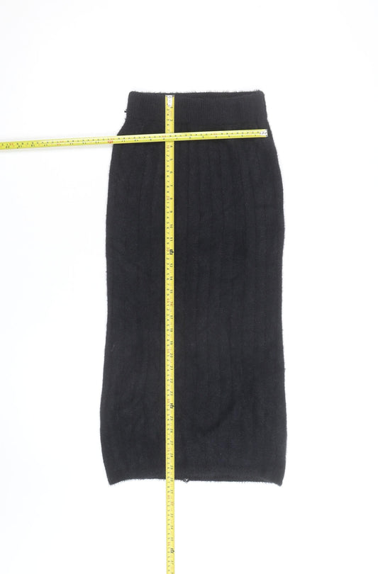 Pink Vanilla Women’s Black Knit Midi Pencil Skirt Size S-M