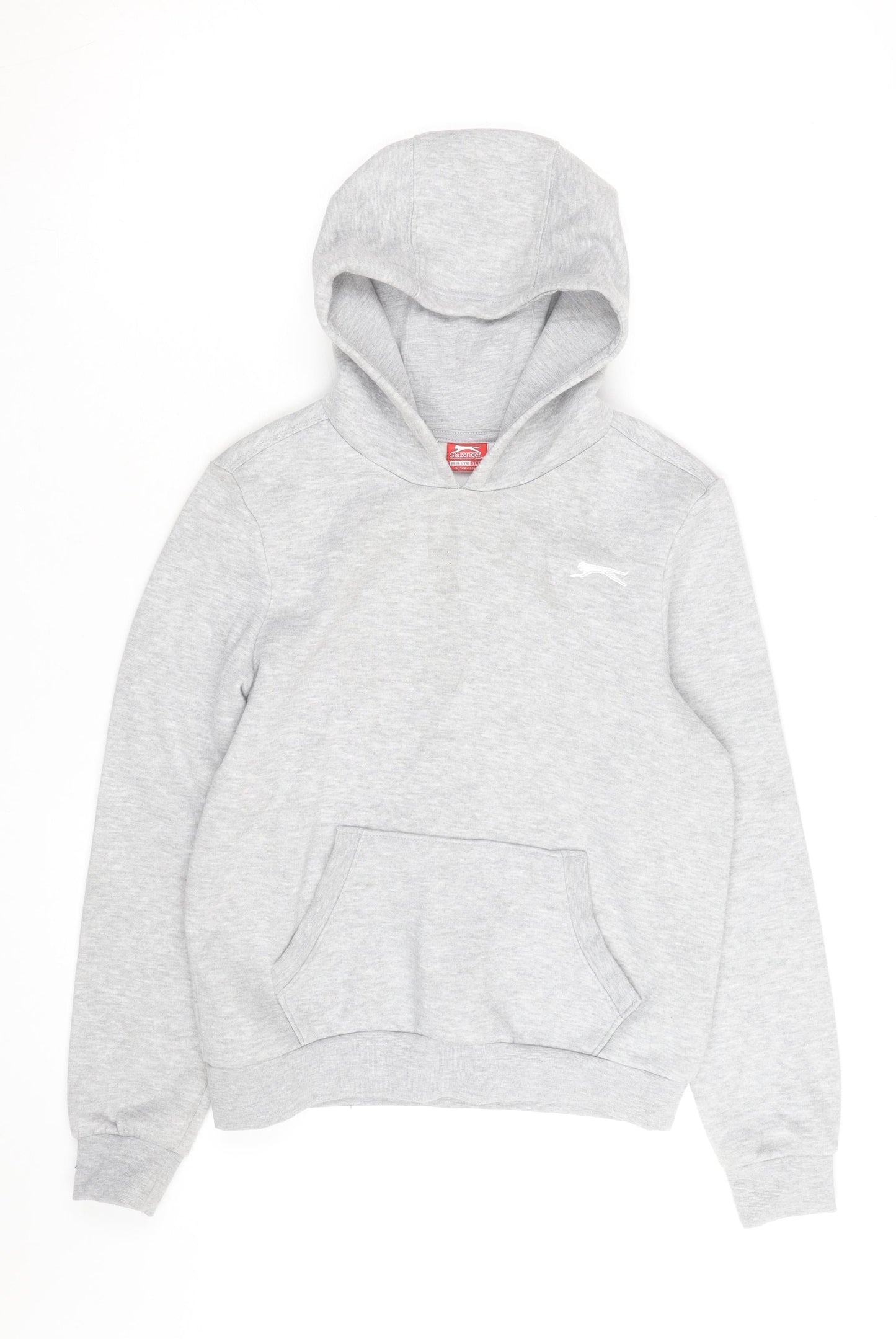 Slazenger Boys Grey Pullover Hoodie Size 11-12 Years Fleece Lined