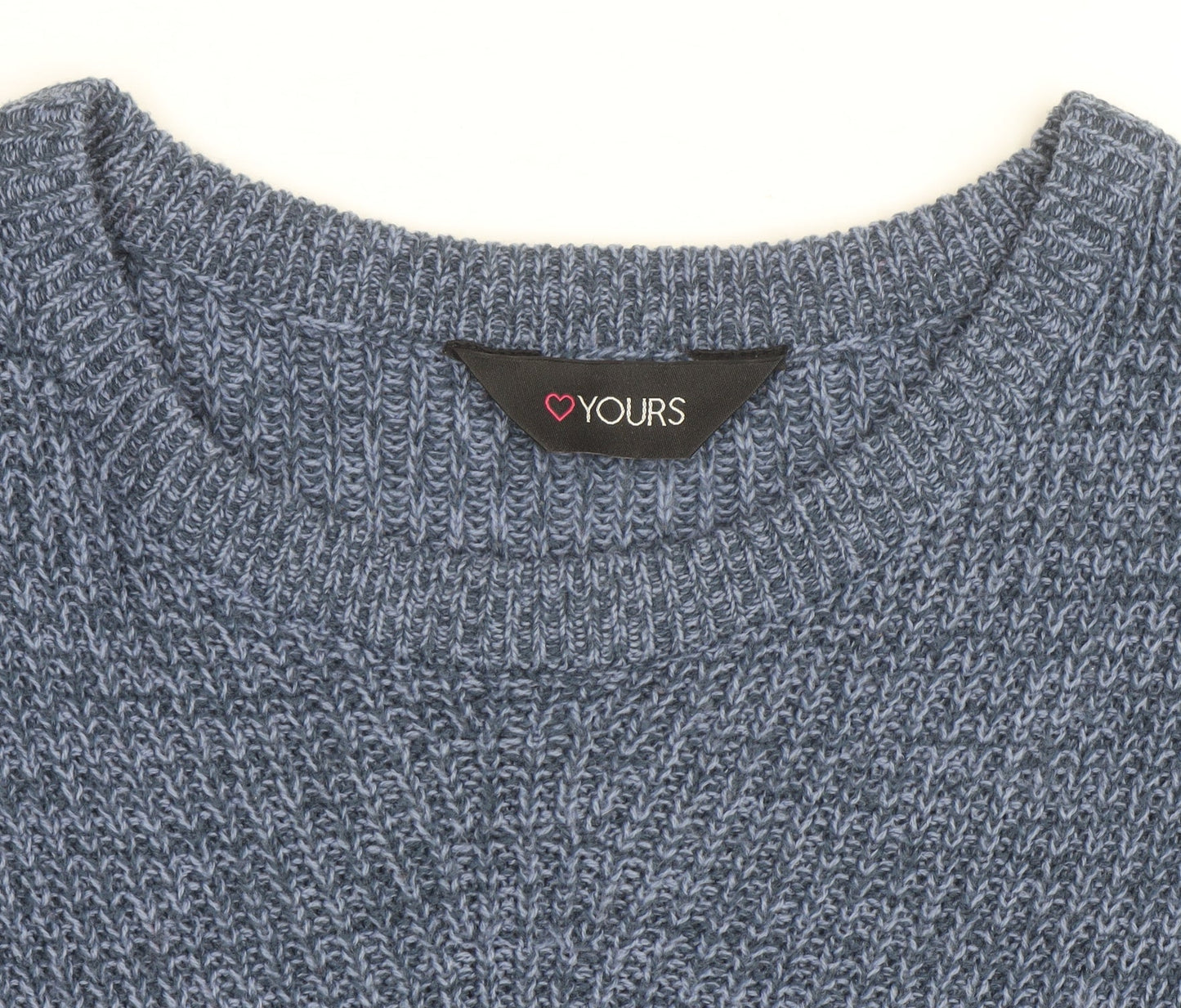 Yours Women Blue Plus Size 22 Chunky Knit Pullover Jumper