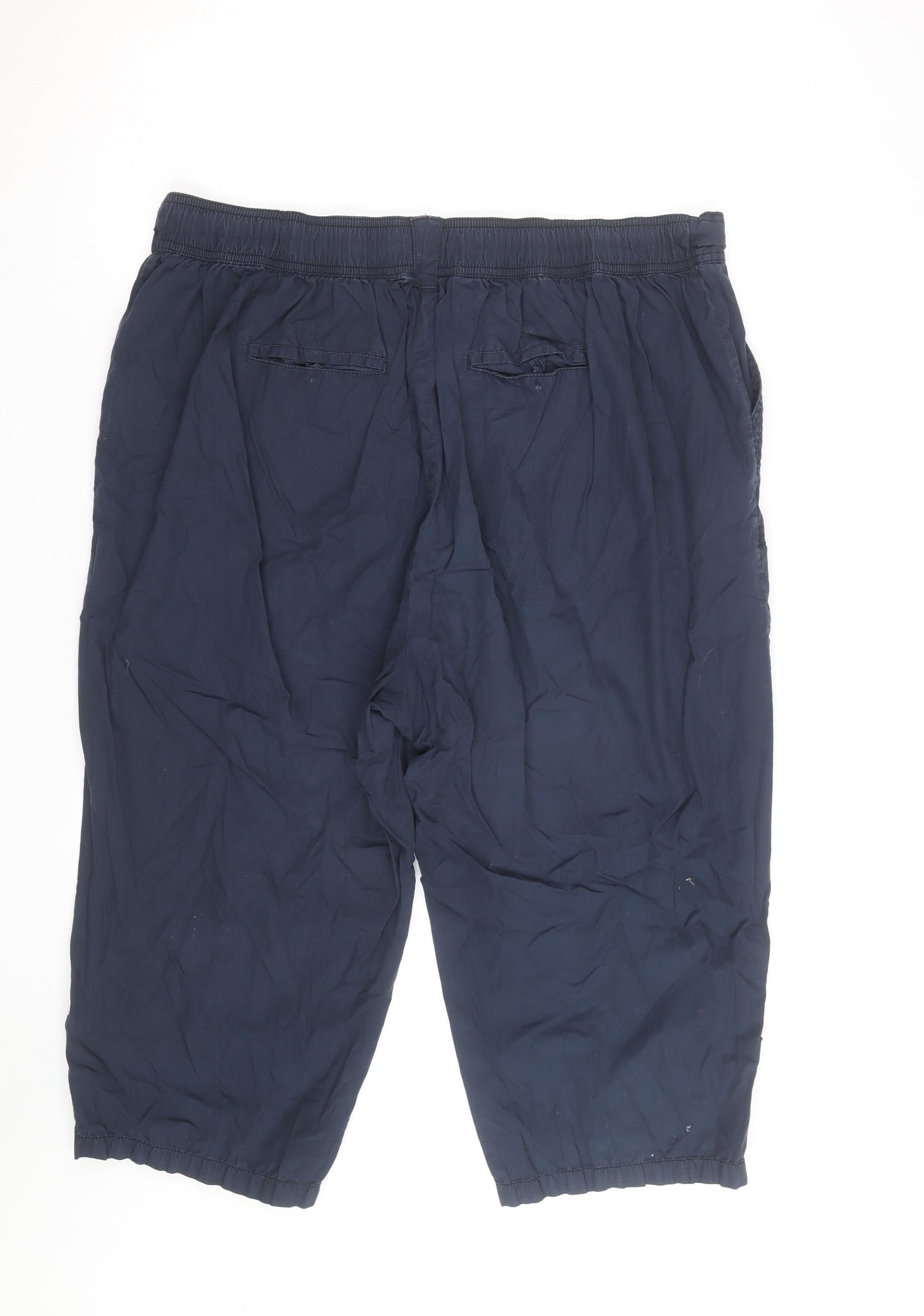 Papaya Women's Blue Cotton Blend Capri Trousers Size 22