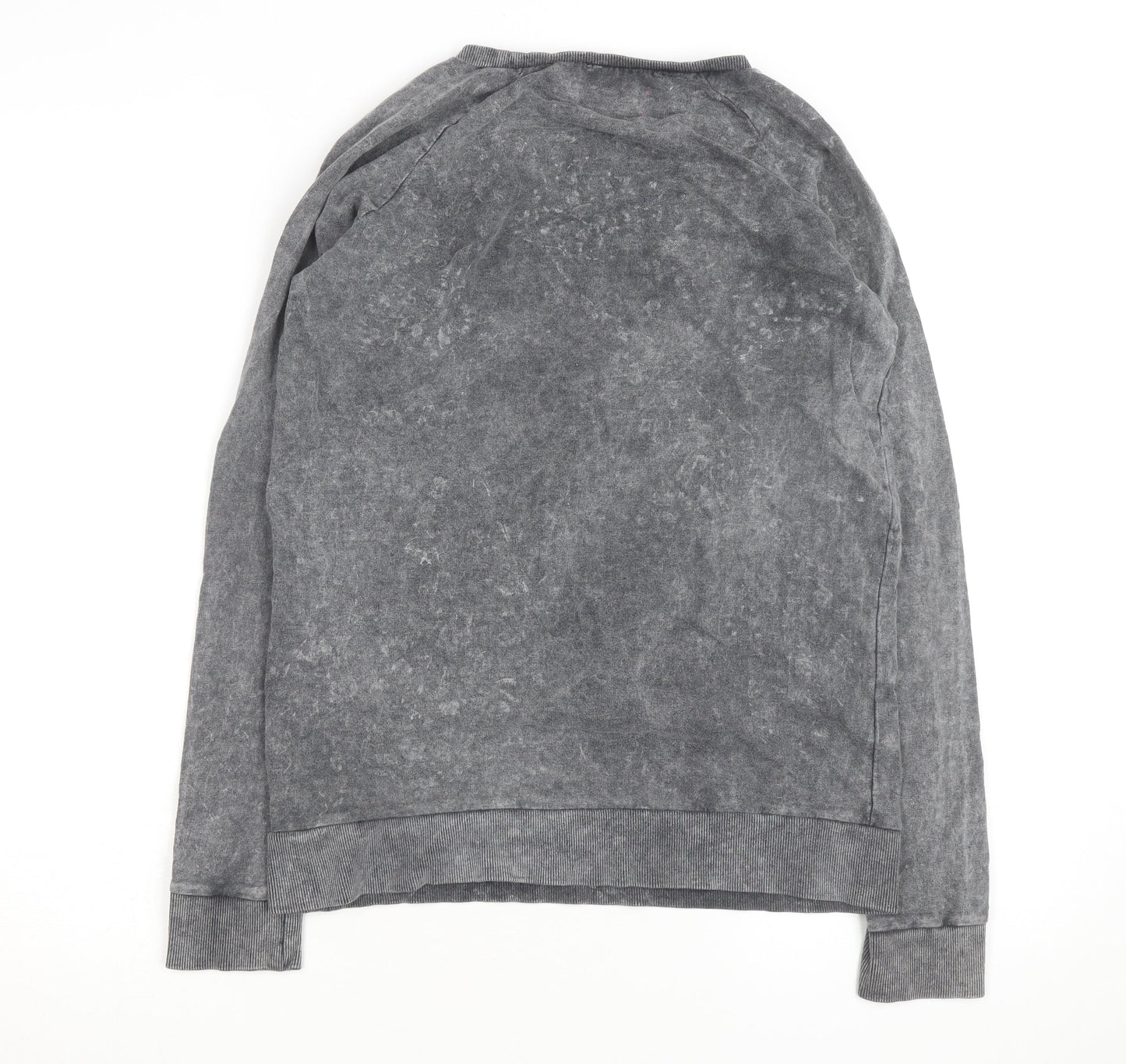 Boohoo Womens Grey Skull Floral Graphic Pullover Sweatshirt UK 10