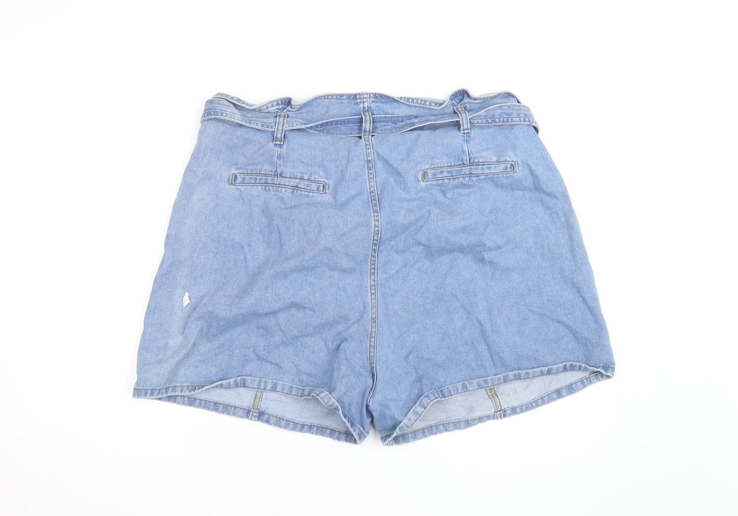 Denim Co. Men's Blue Belted Chino Denim Shorts Size M