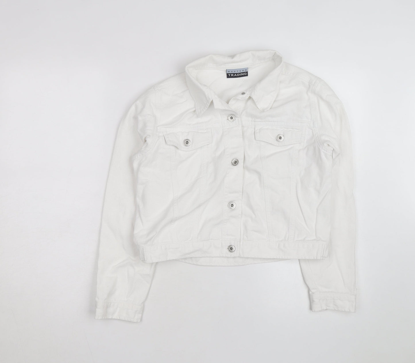 Western Trading Women's White Cotton Button Jacket Size 12