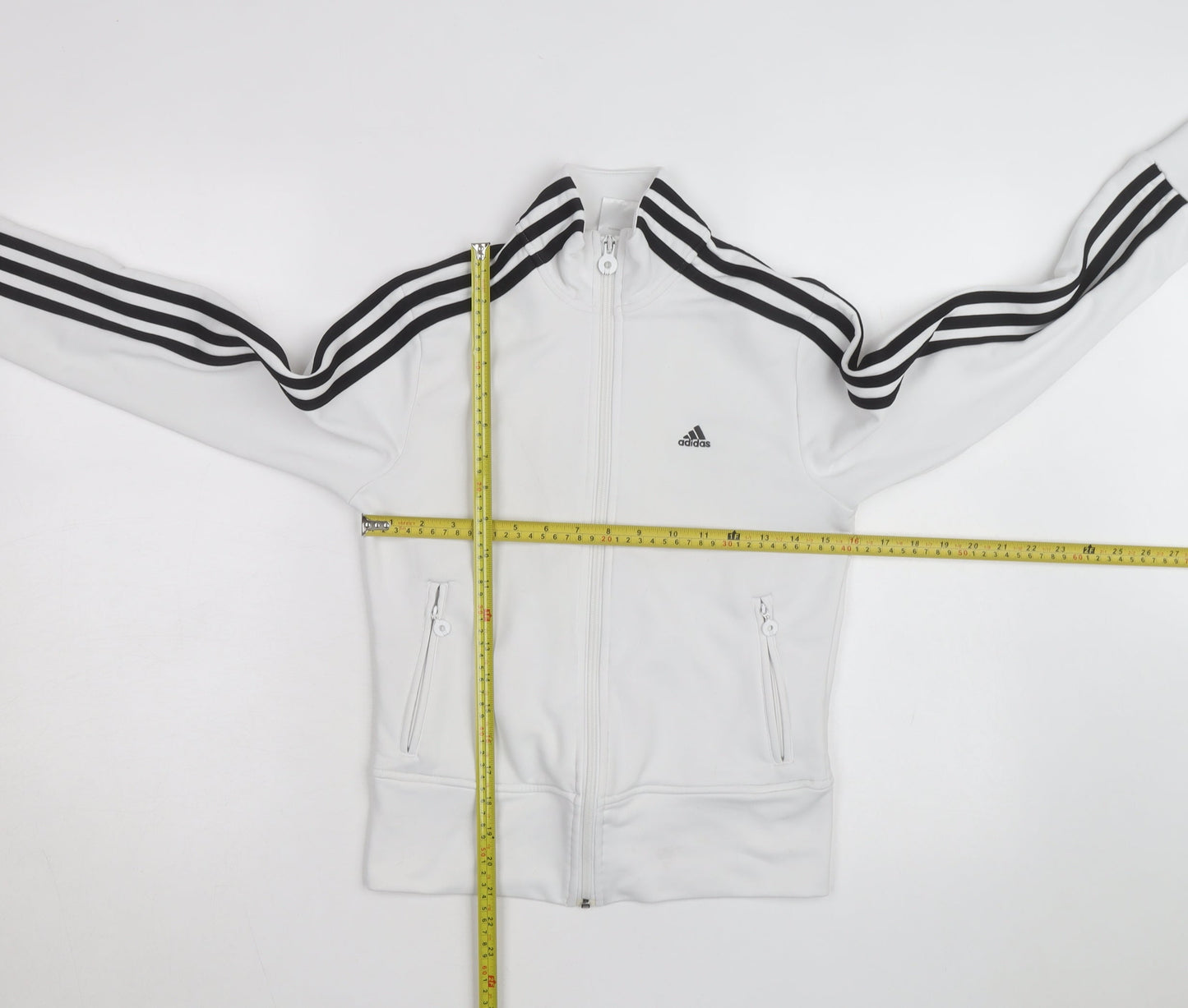 adidas Women's White Track Jacket Size 10 Full Zip Sports Top