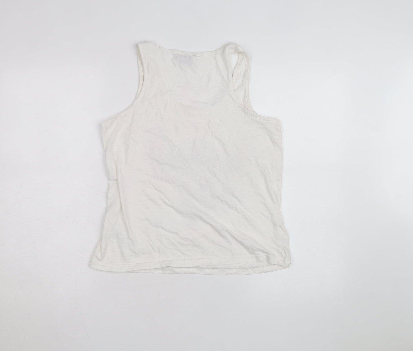 Disney Stitch Women's White Camisole Tank Top M Cotton Casual Cute