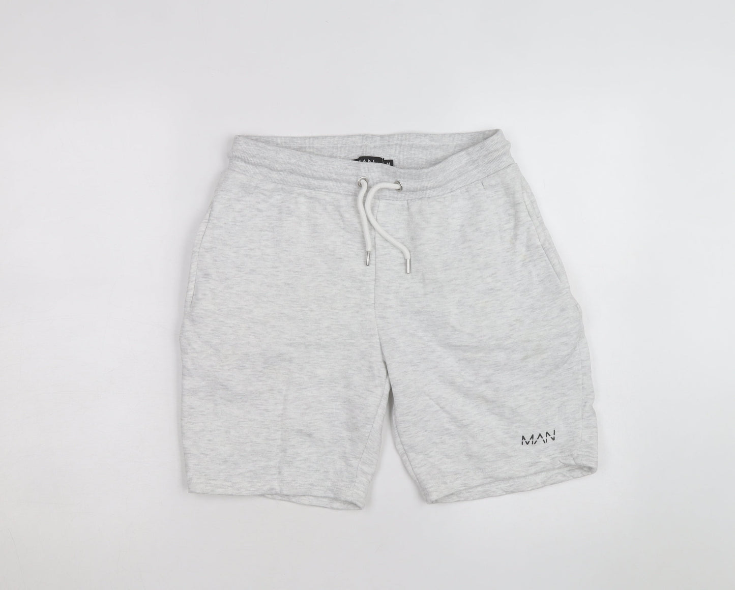 boohooMAN Men's Grey Sweat Shorts M Regular Fit Drawstring