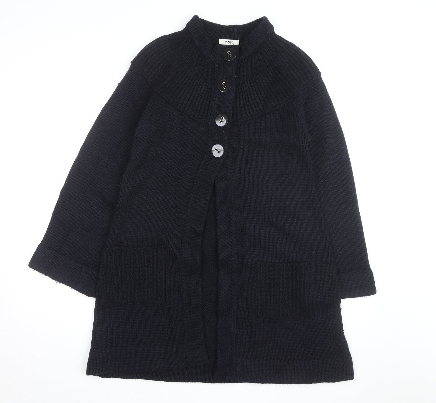 MK Women’s Black Mock Neck Long Sleeve Knit Cardigan Size 10