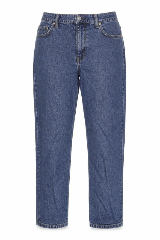 Front view of Denim Co. Women's Blue, size 12, Straight Leg Jeans