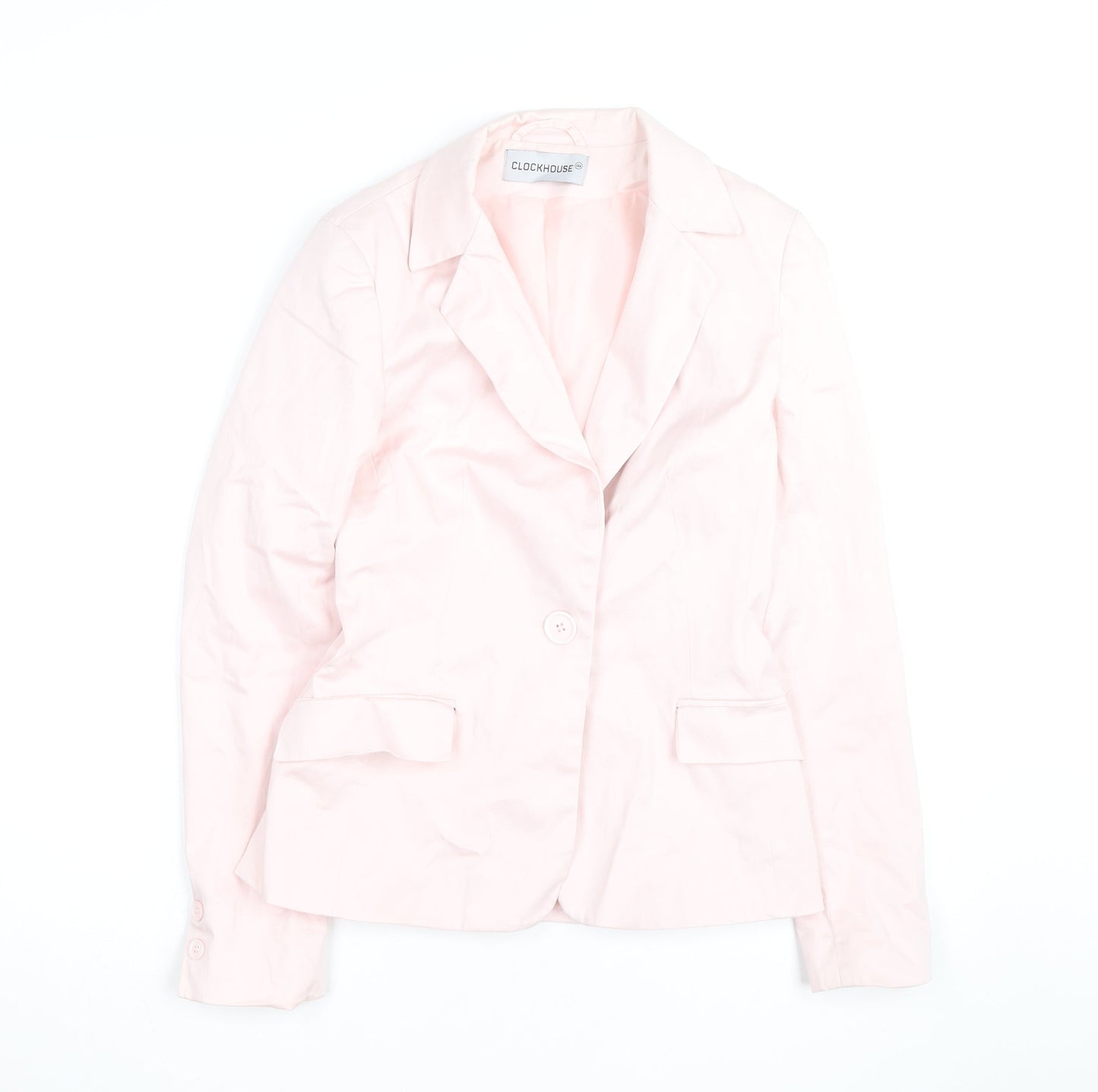 Clockhouse Women's Pink Cotton Blazer Size 10 Regular Fit