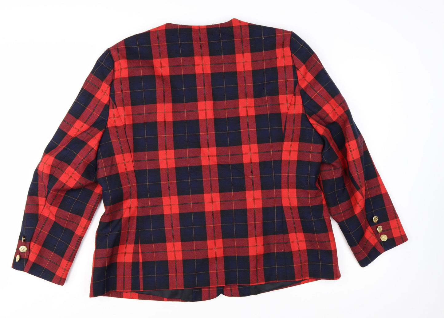 Hamells Womens Red Tartan Check Blazer Jacket UK 20 Classic Lined