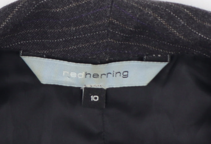 Red Herring Women's Black Pinstripe Suit Waistcoat Size 10
