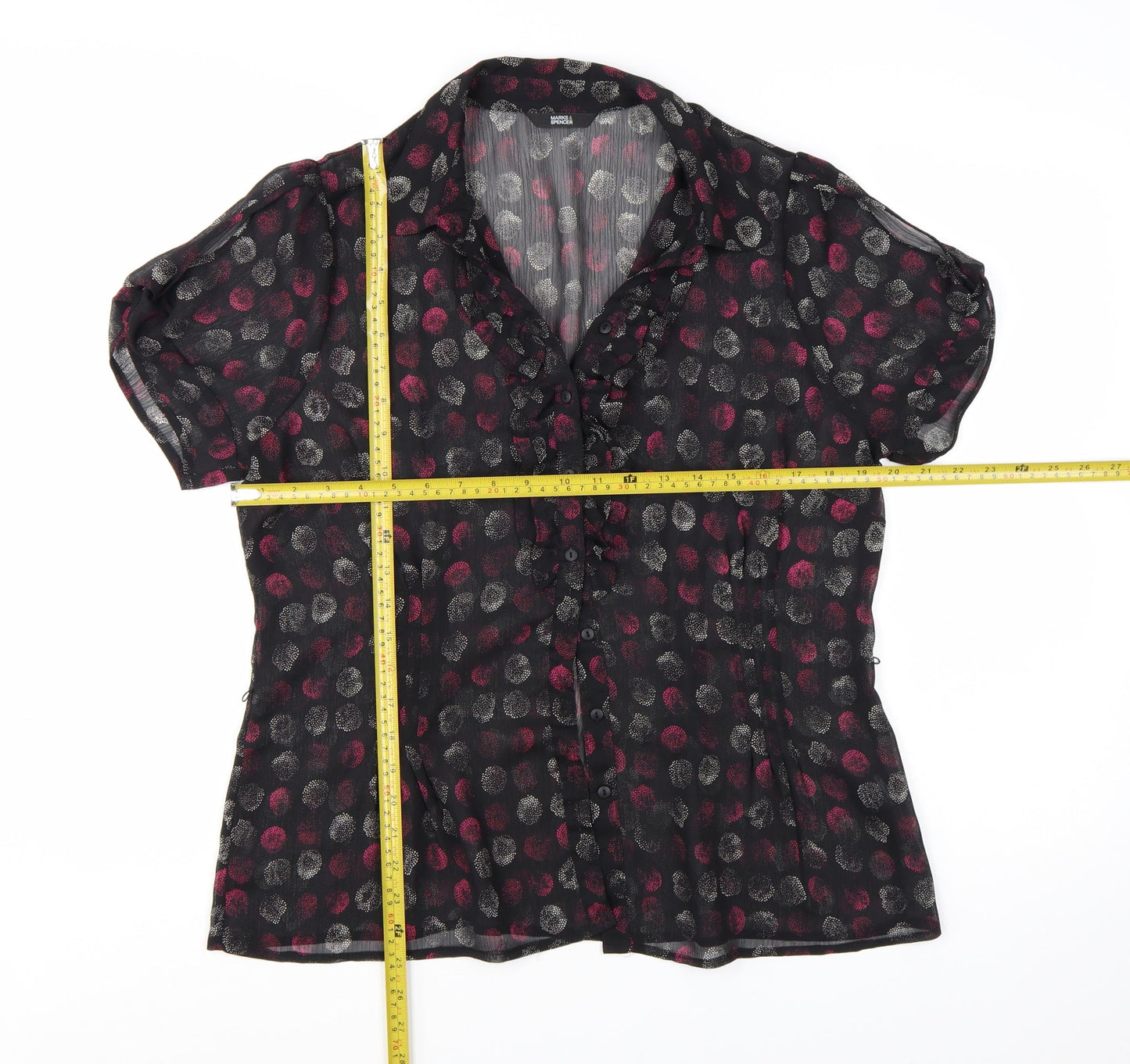 Marks and Spencer Womens Multicoloured Polka Dot Ruffle Blouse UK 16