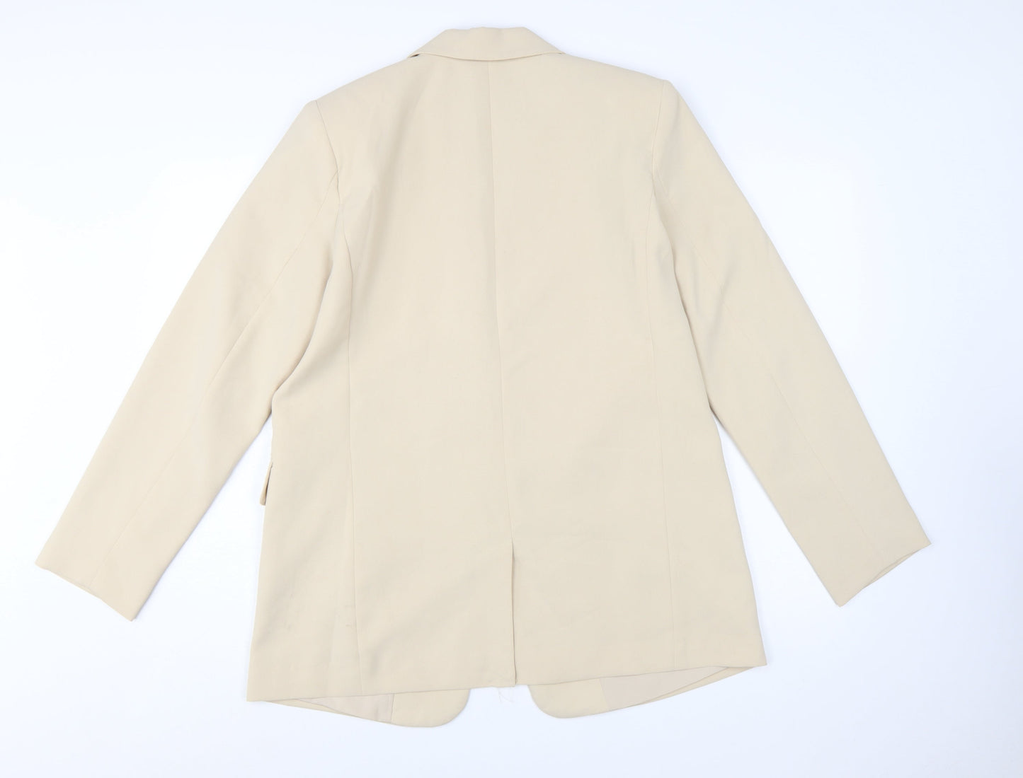 Pull&Bear Women Beige Single-Breasted Blazer Size 14