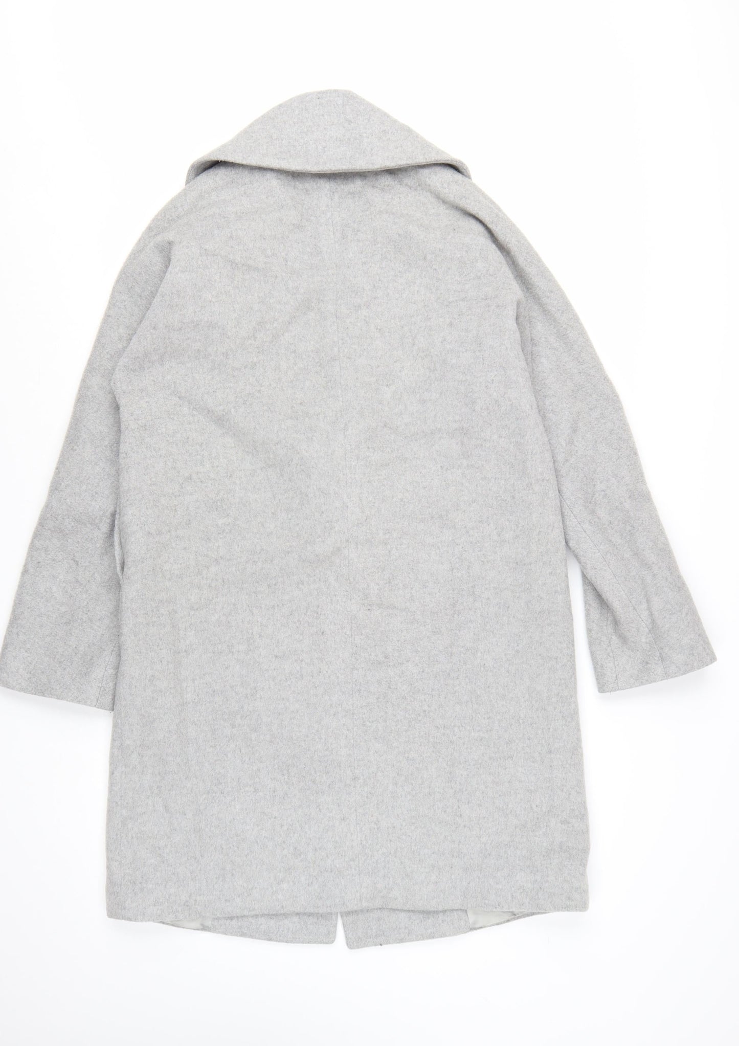 Mixxo Women's Grey Wool Blend Mid-Length Overcoat Size S