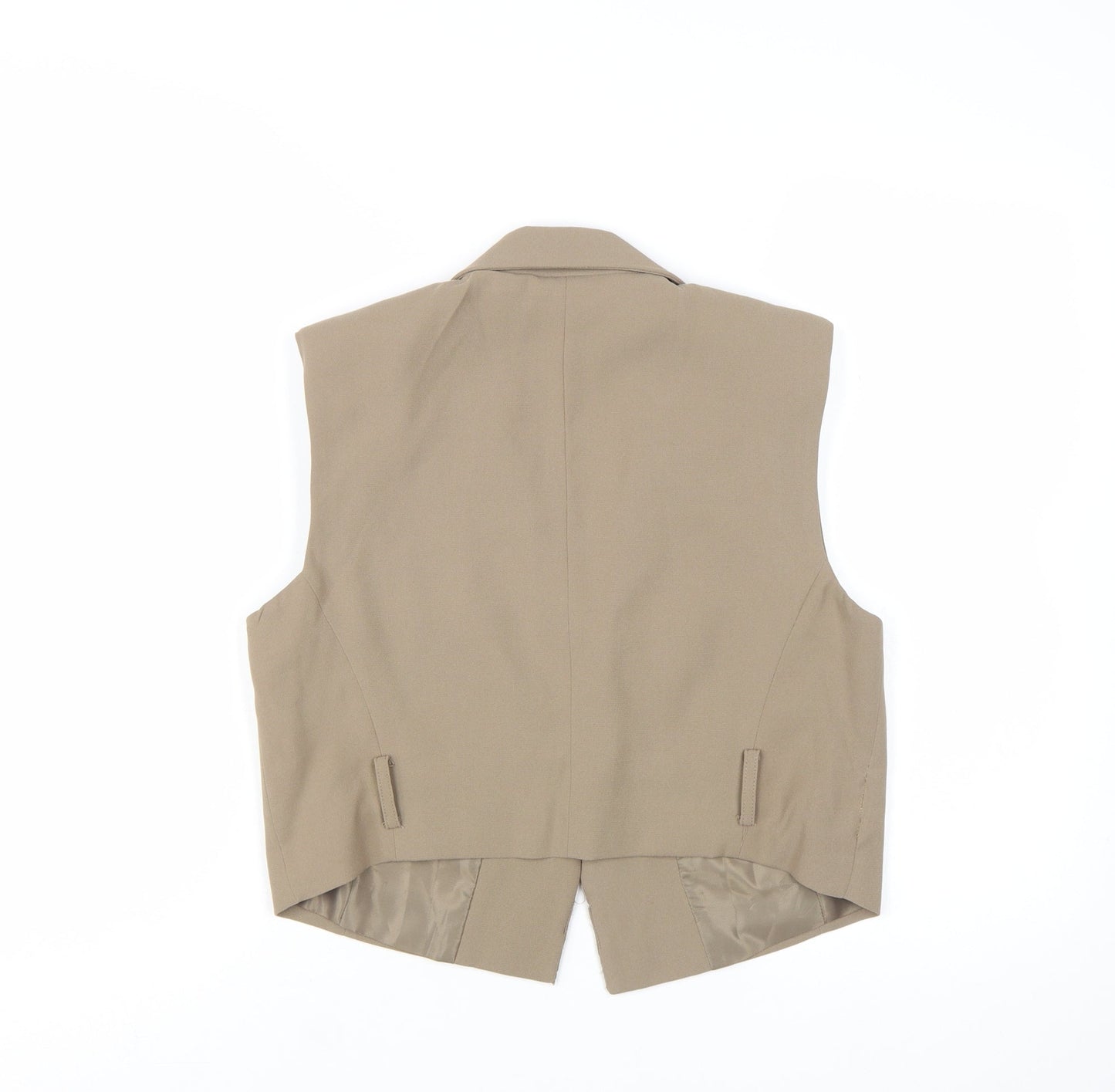 Stradivarius Women Beige Suit Waistcoat Size M Tailored Vest