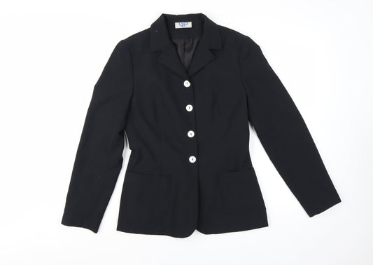 VIP Women’s Black Size 10 Single-Breasted Polyester Blazer
