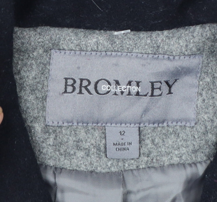 Bromley Collection Women’s Grey Wool Overcoat Size 12 Classic Style