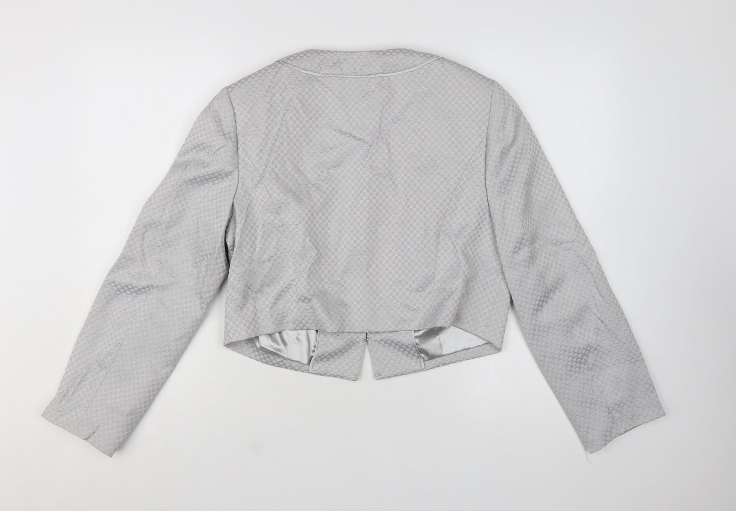 Monsoon Women's Grey Textured Cropped Suit Jacket Size 14