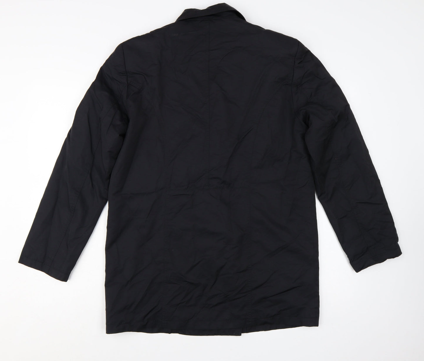 Classique Women Black Mid-Length Pea Coat M Lined Cotton Blend