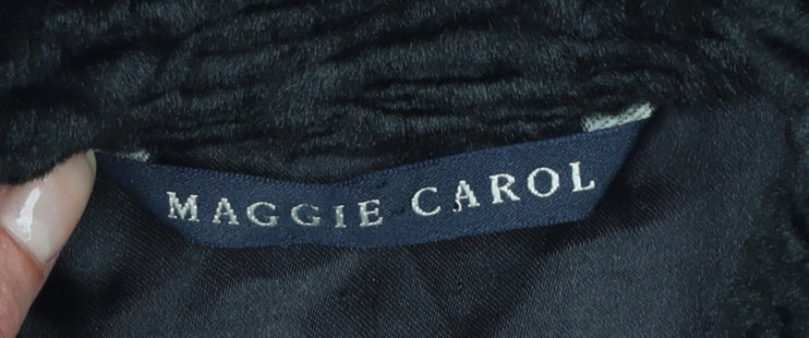 Maggie Carol Women’s Black Faux Fur Waistcoat Size S Lined Button