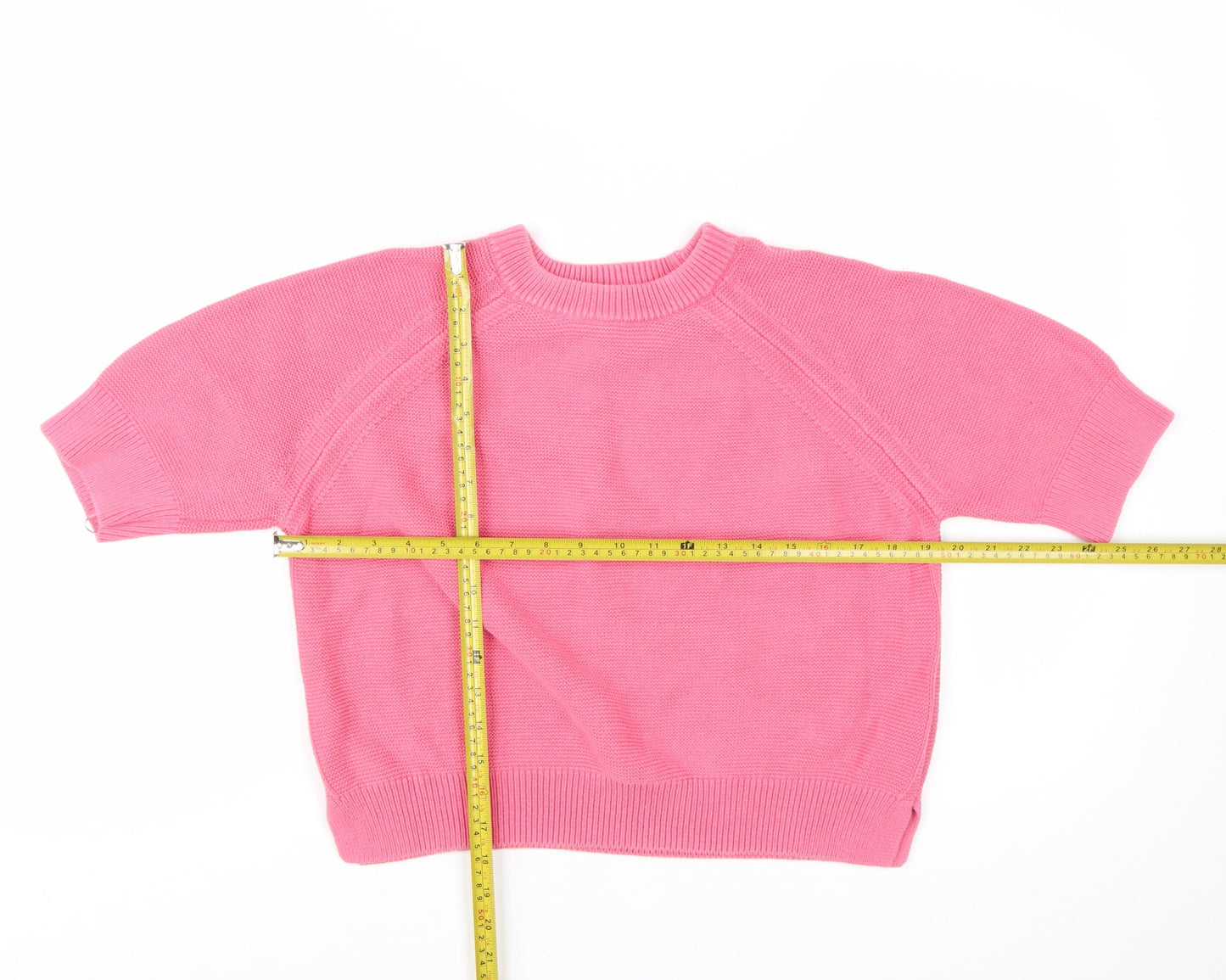 French Connection Women's Pink Cotton Short Sleeve Jumper L
