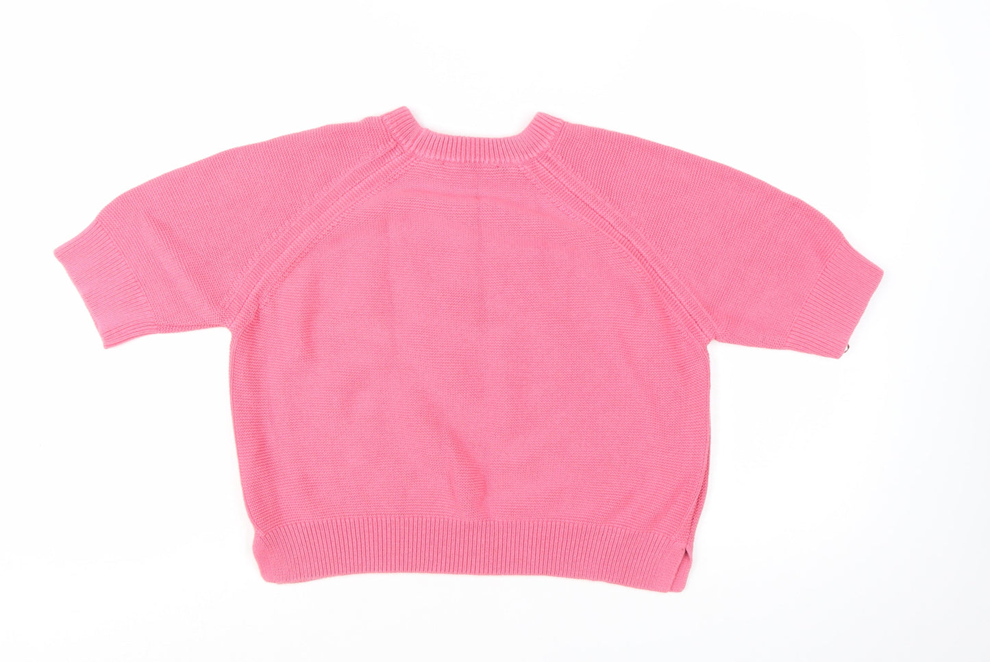 French Connection Women's Pink Cotton Short Sleeve Jumper L