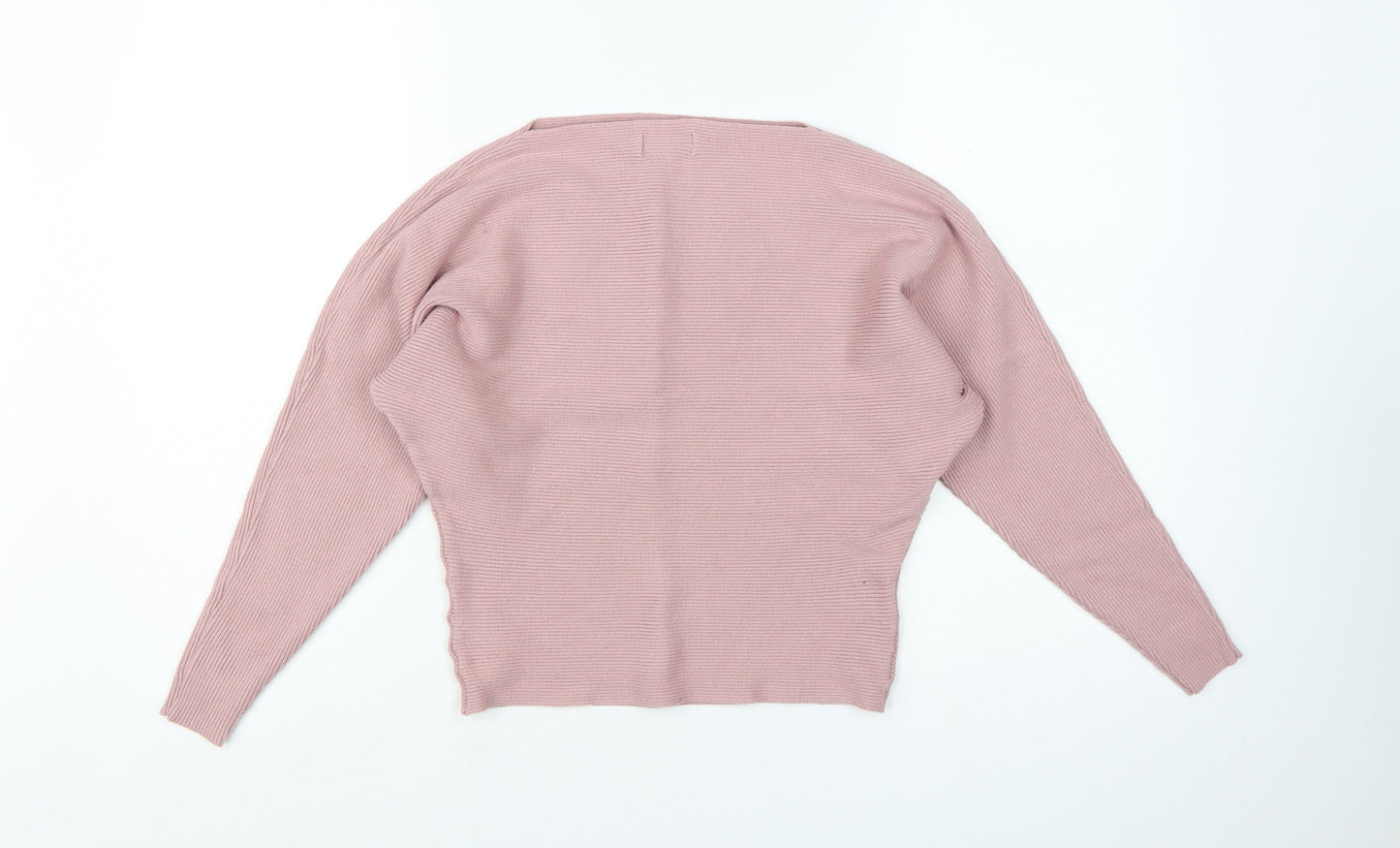 Apricot Women Pink Knit Boat Neck Long Sleeve Pullover Jumper Size 12