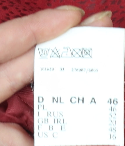 Marcona Women's Red Faux Leather Zip Jacket Size 18 Lined Classic Style