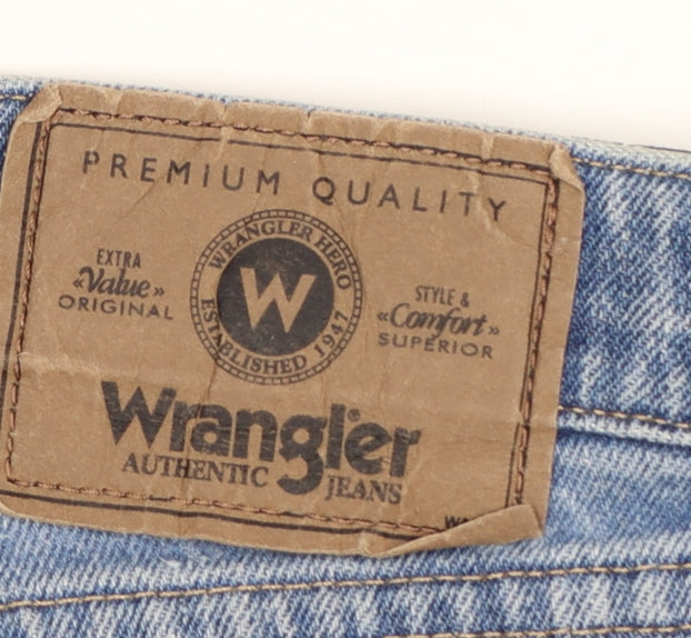 Wrangler Men's Blue Regular Fit Straight Denim Jeans 42x32