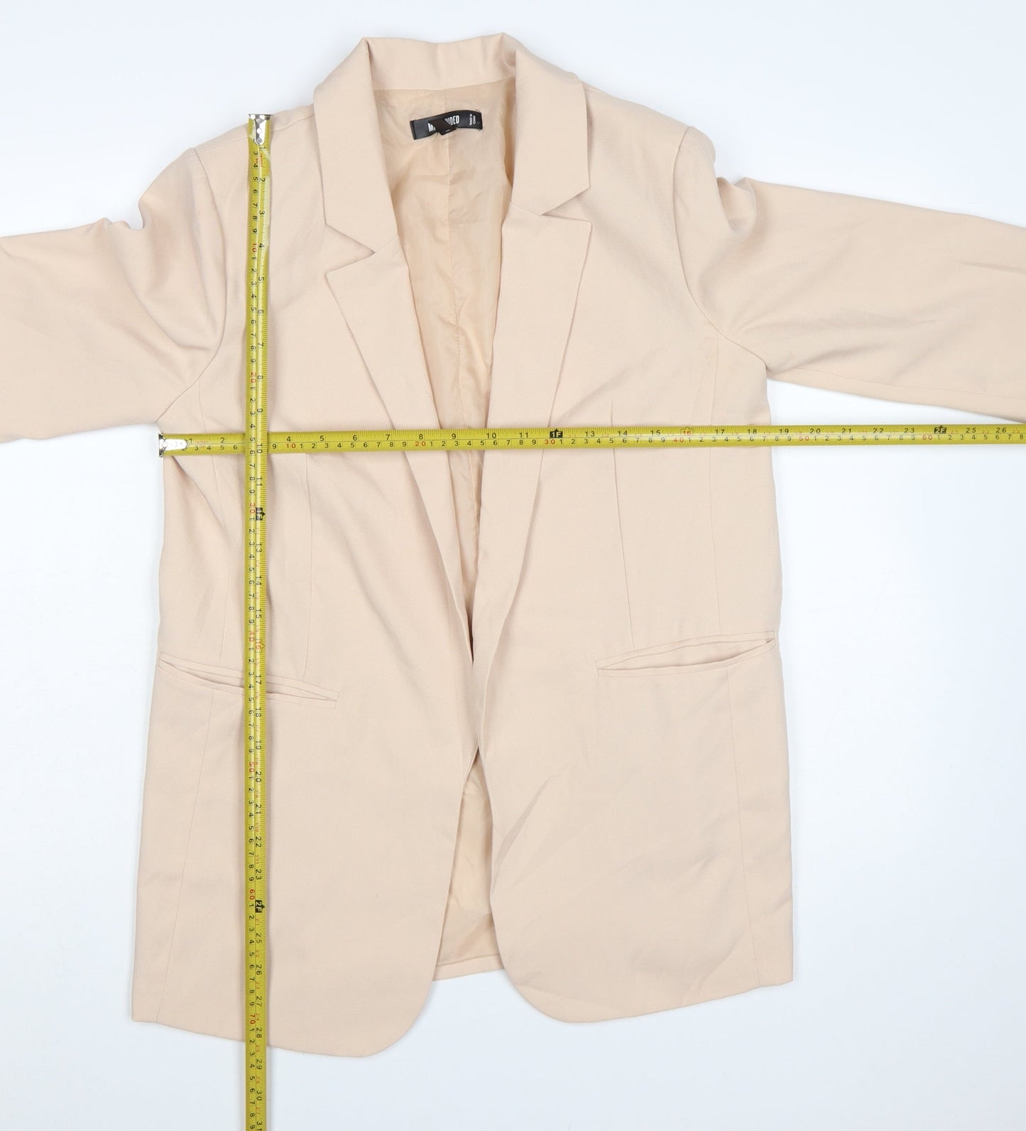 Missguided Women's Beige Blazer Jacket UK 10 Single-Breasted Lined