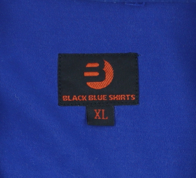 Black Blue Shirts Men's Blue XL Short Sleeve Button-Up Shirt