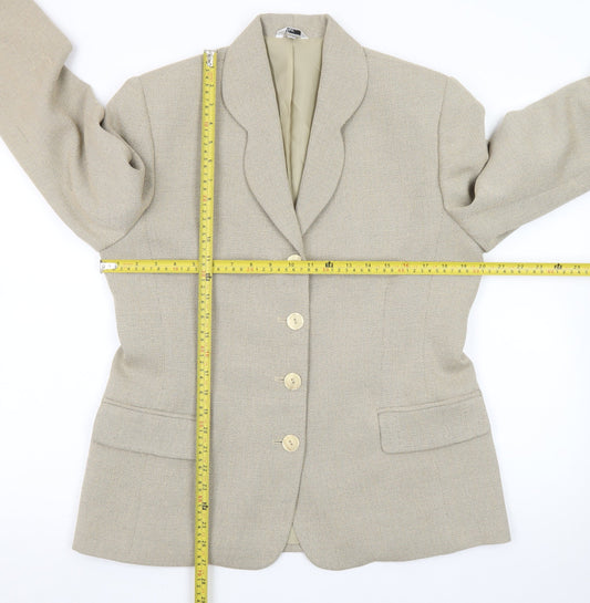 Klass Collection Women's Beige Size 14 Single-Breasted Blazer