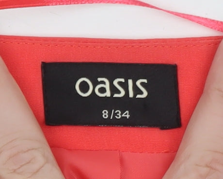 Oasis Women Pink Blazer Size 8 Regular Woven Tailored Jacket