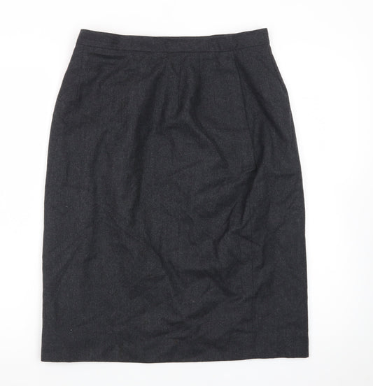 Talbots Women's Black Wool Pencil Skirt Size 12 Knee Length Workwear