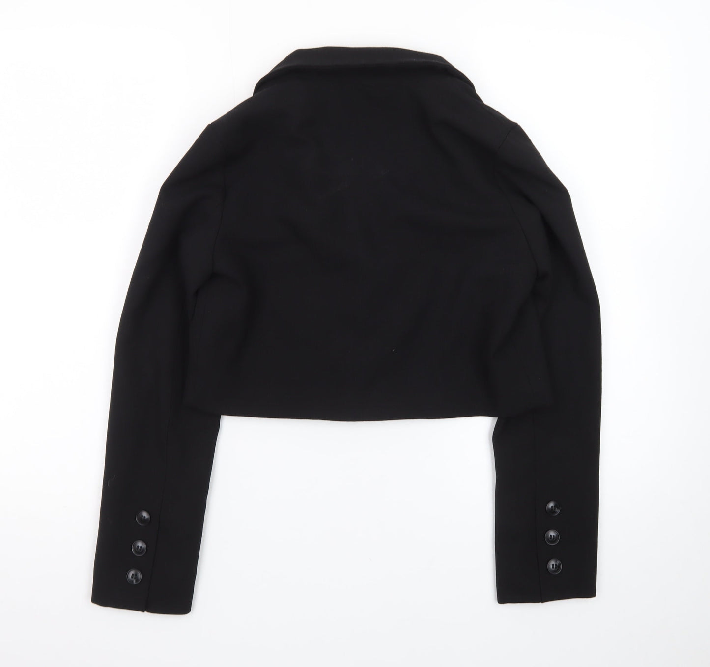 Aloha Studio Women's Black Cropped Single-Breasted Blazer Size S