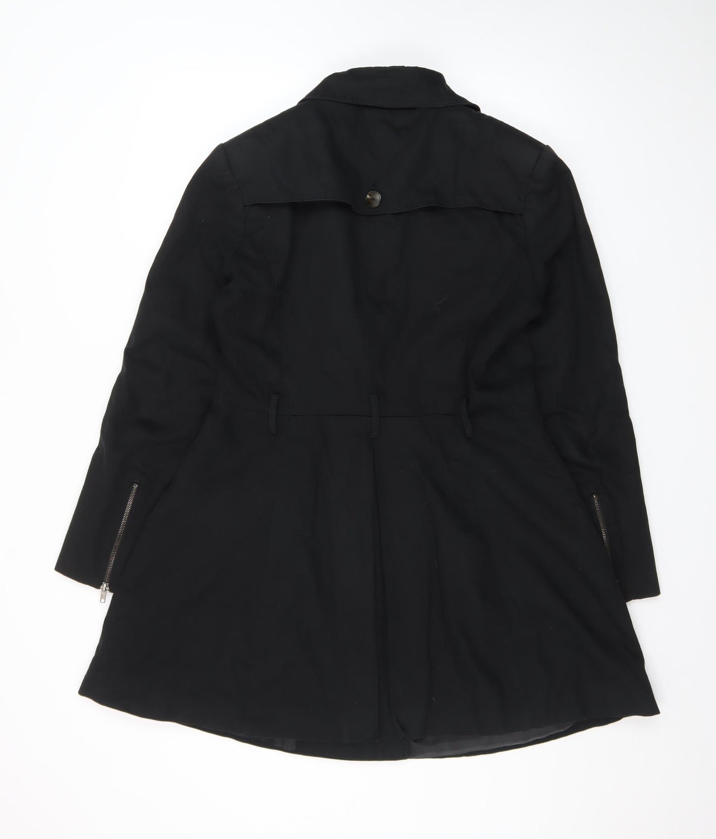 ASOS Women's Black Double-Breasted Mid-Length Coat UK 12