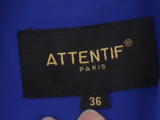 Attentif Paris Women's Blue Double-Breasted Blazer Size 8