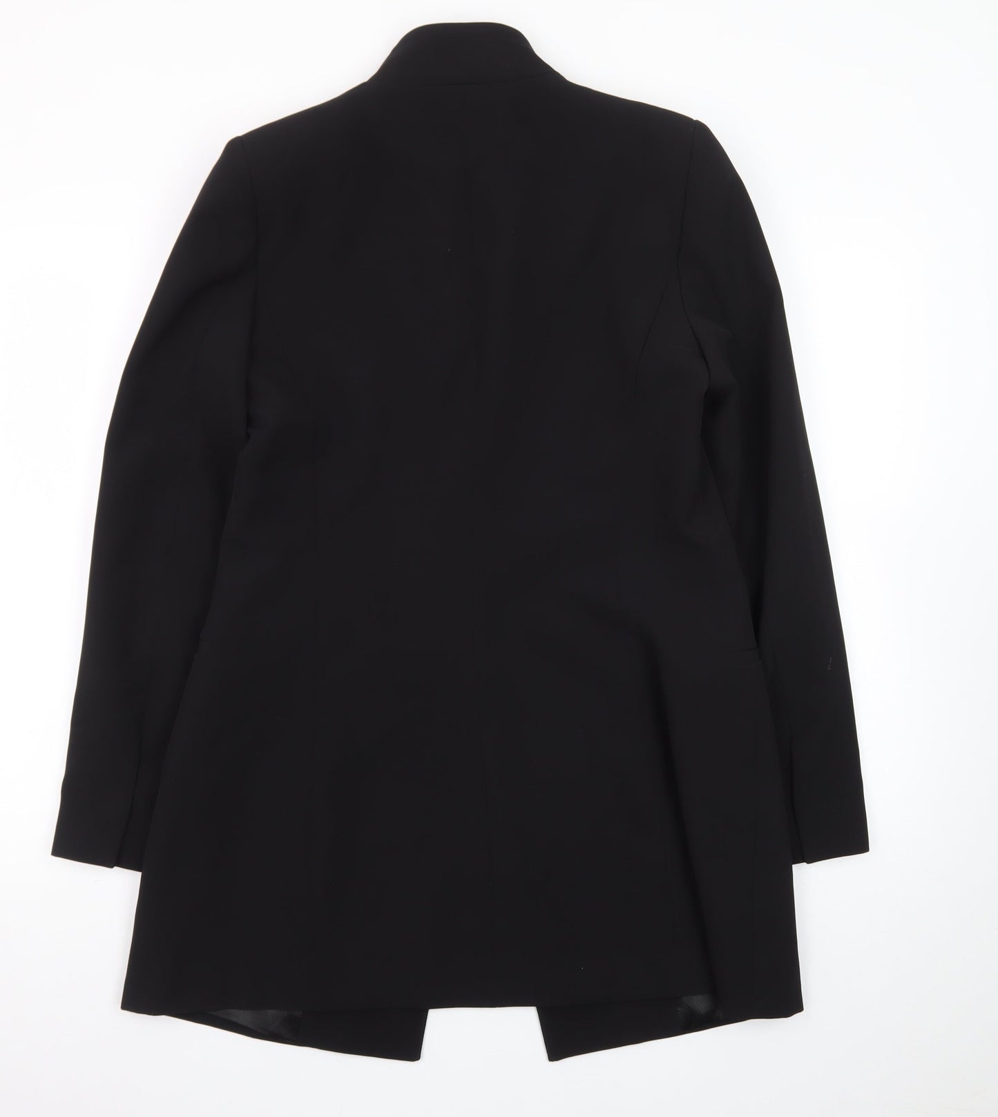 Zara Women Black Shawl Collar Longline Blazer Size 14