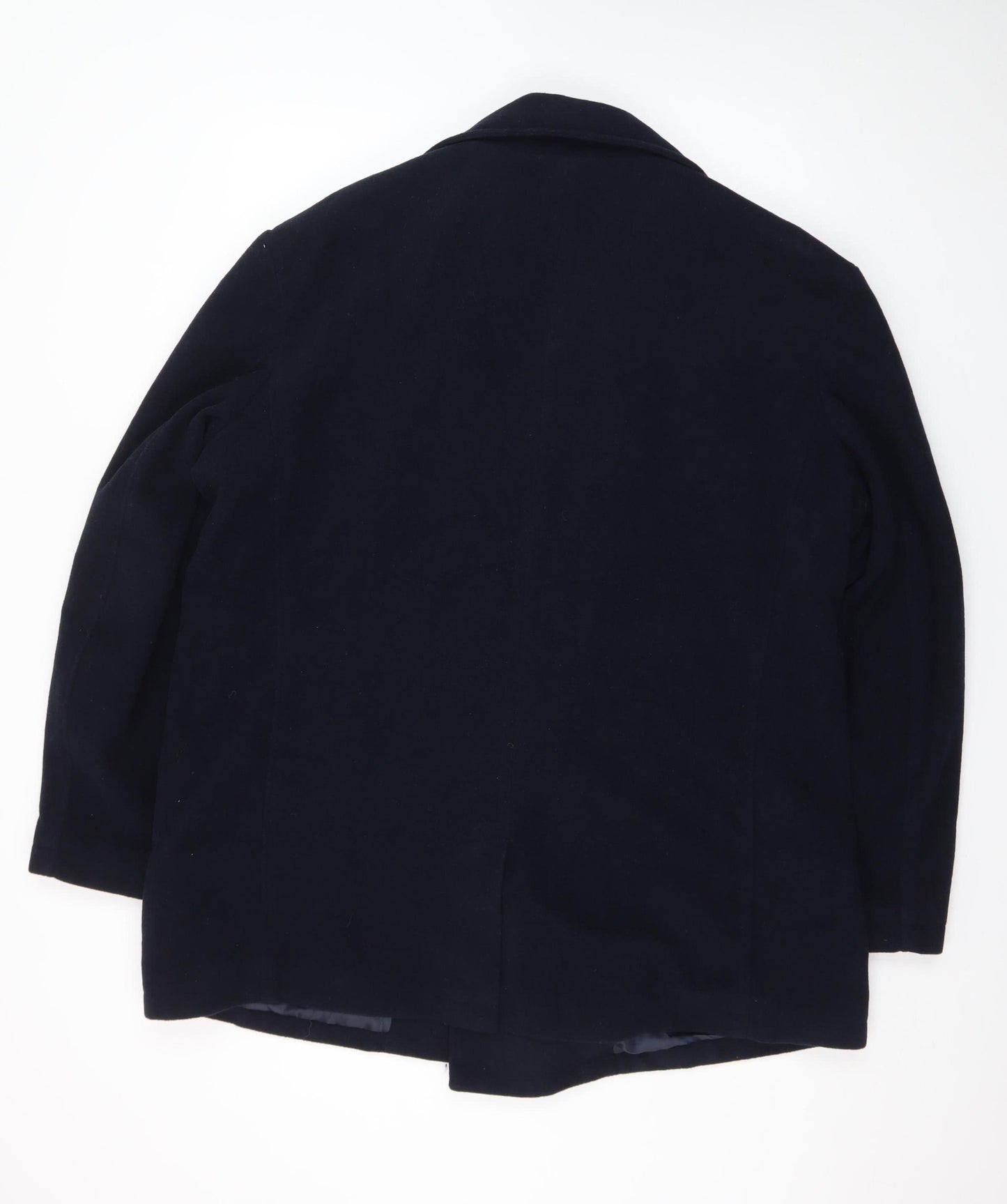 Lime Men's Blue Wool Blend Pea Coat XL Classic Winter Jacket