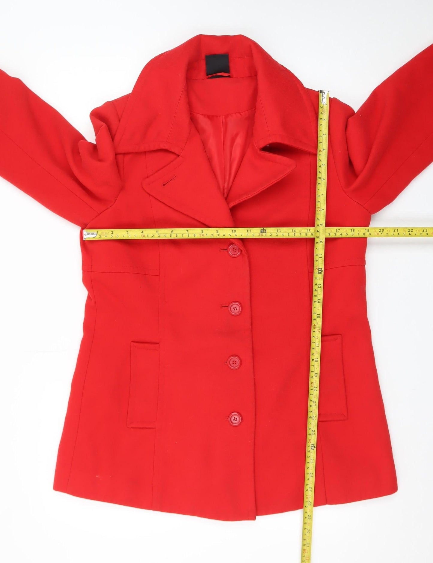 TGS Womens Red Size 14 Polyester Lined Single-Breasted Jacket