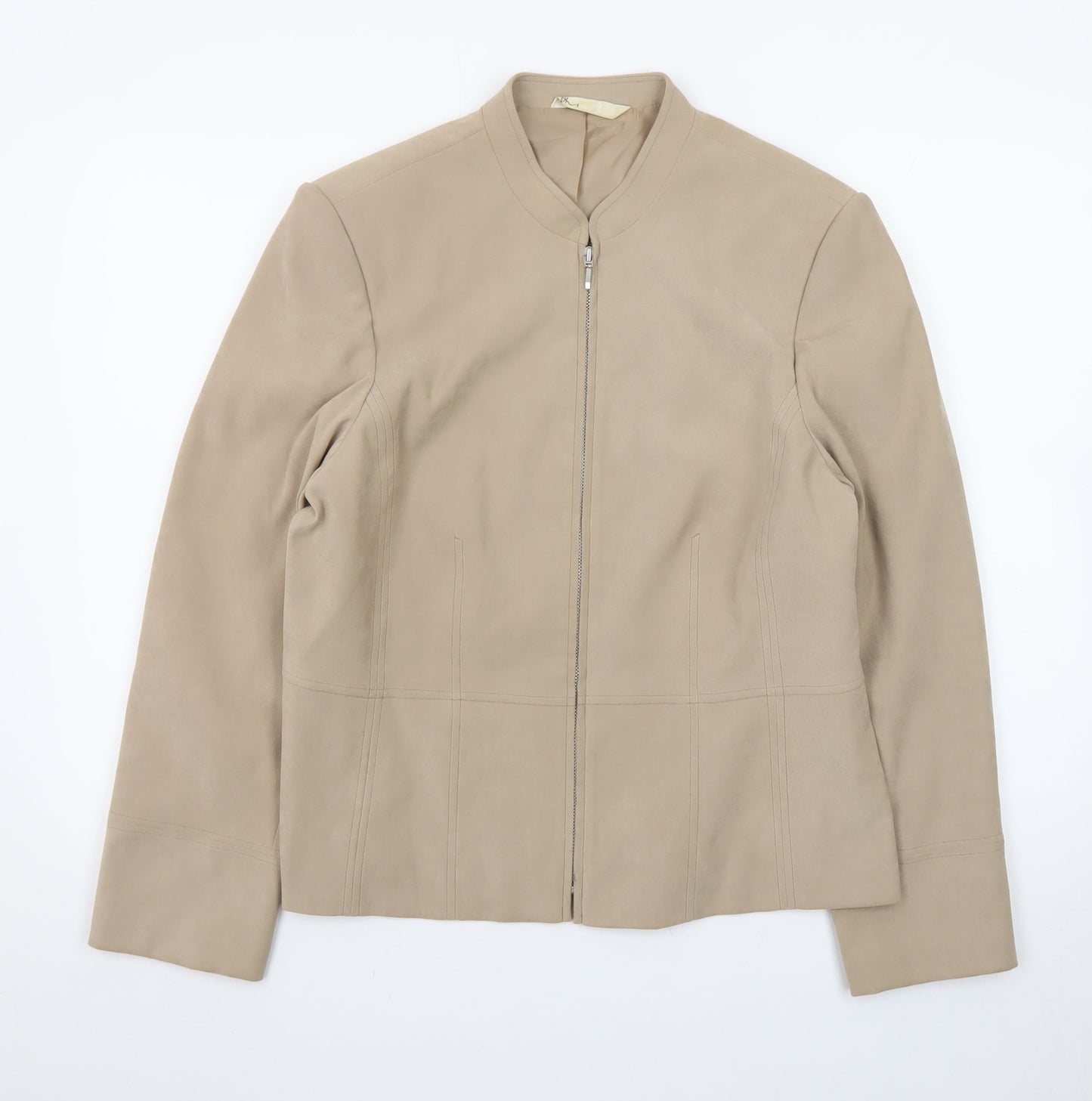 BHS Women Beige Size 16 Tailored Suit Jacket Polyester Blend