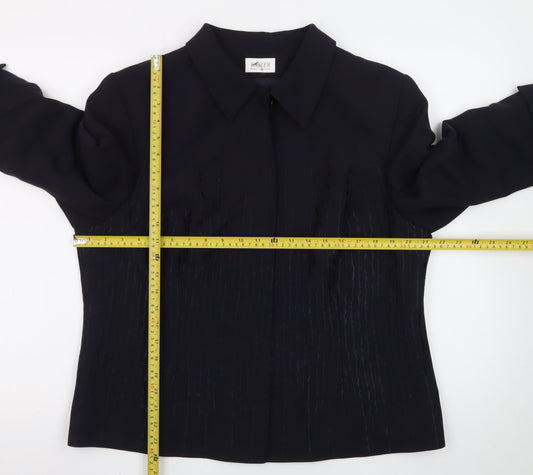 Basler Women Navy Blue Size 18 Classic Long Sleeve Suit Jacket