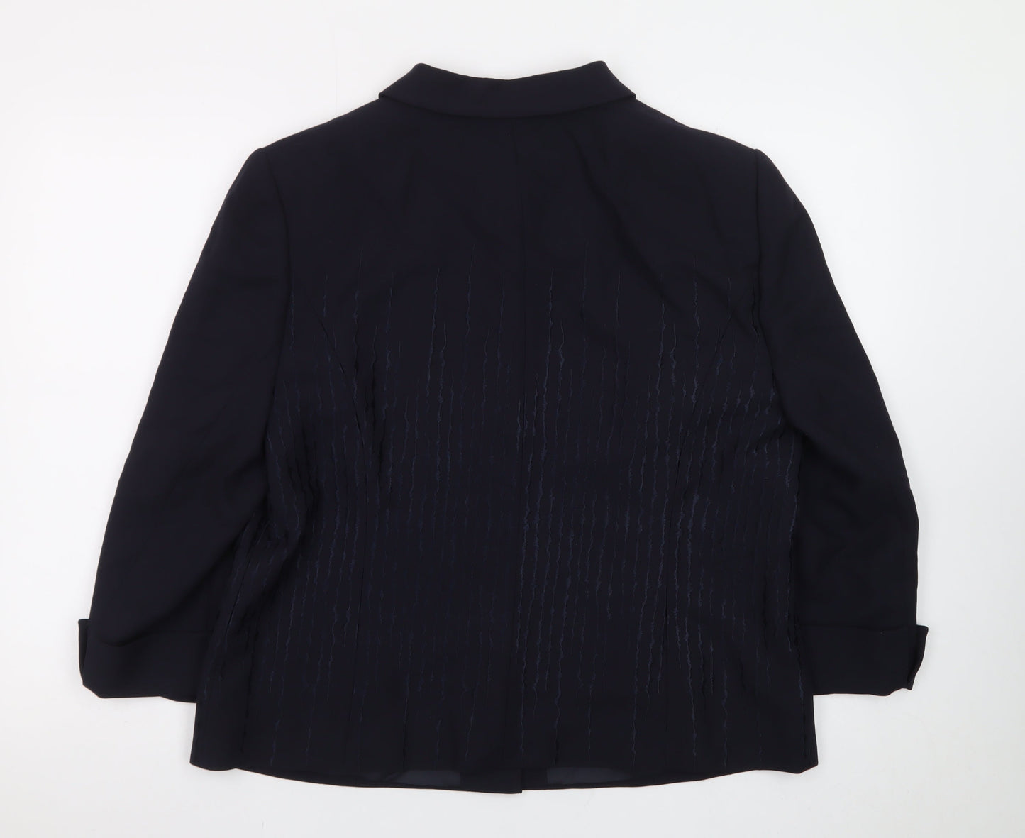Basler Women Navy Blue Size 18 Classic Long Sleeve Suit Jacket