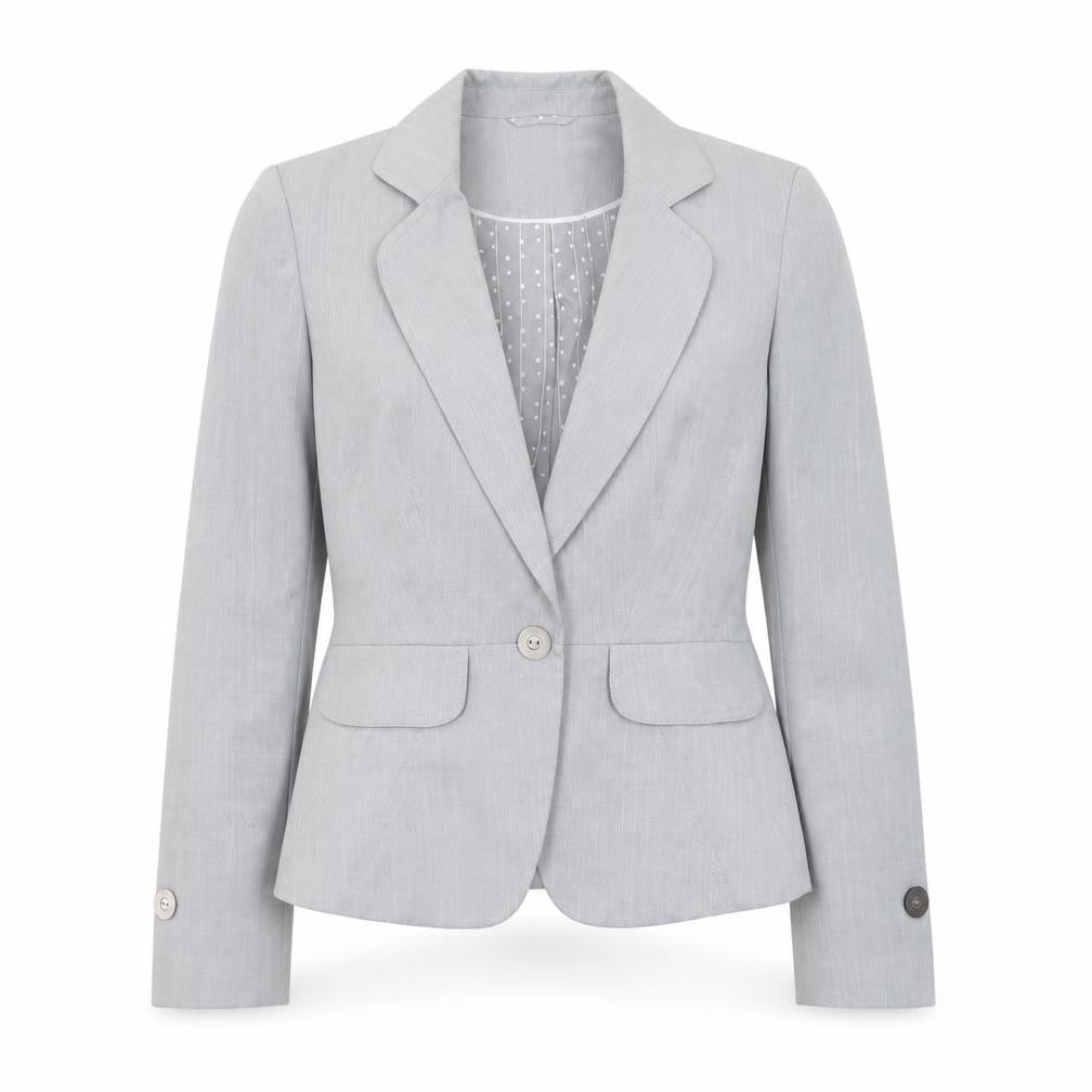 Marks & Spencer Women Grey Petite UK 8 Classic Lined Blazer