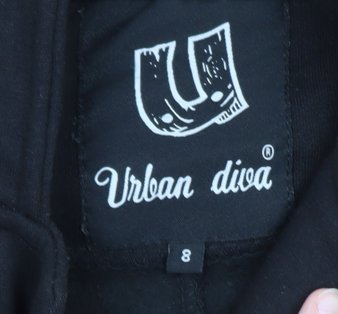 Urban Diva Women's Black Hooded Duffle Coat Size 8