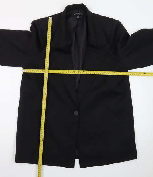 PrettyLittleThing Women’s Black Size 12 Single-Breasted Blazer